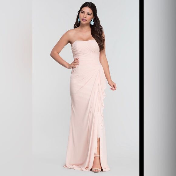Kleinfeld Women’s Long Ruched Bridesmaid Dress with Removable Straps size 4 - Picture 1 of 10